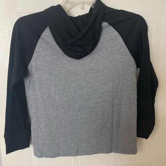 Childrens Place Boys Like A Boss Graphic Raglan Hooded T Shirt M 7/8 Gray - Picture 2 of 8